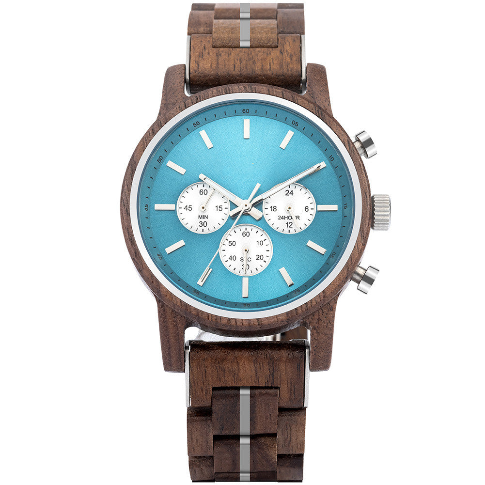 BOBO BIRD - Mens Wood & Stainless Steel Leisure Sports Watch