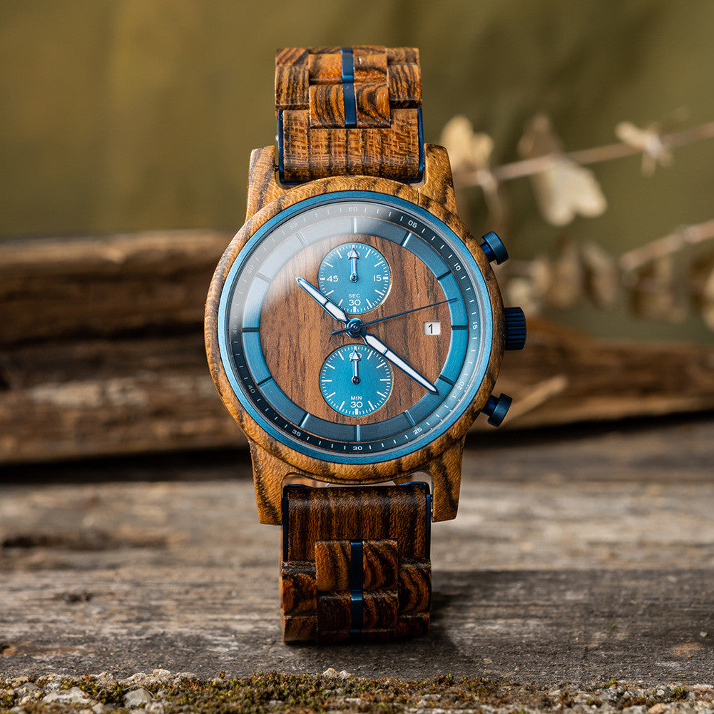 BOBO BIRD - Mens Wood & Stainless Steel Leisure Sports Watch