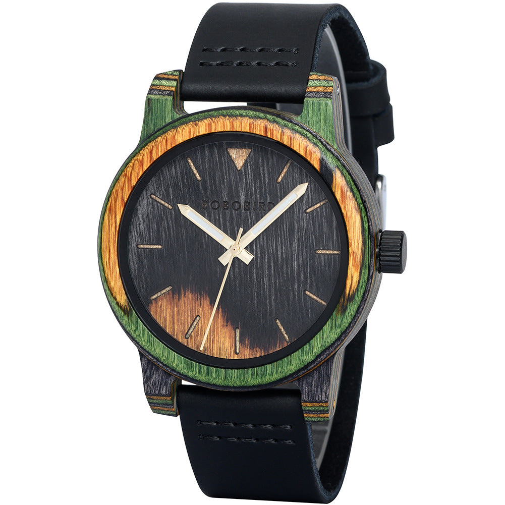 BOBO BIRD - Mens Wood & Stainless Steel Leisure Sports Watch