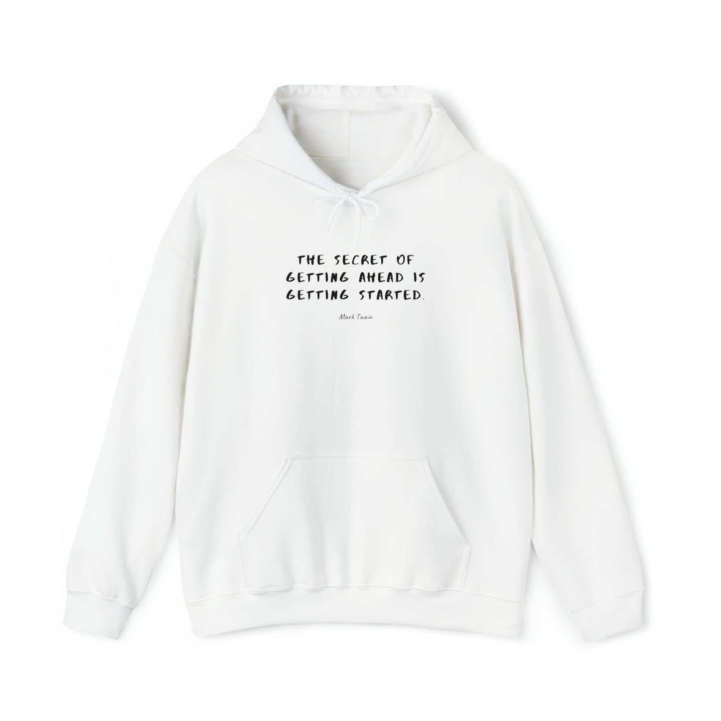 Protagonist-HoodieWithQuote-White-FrontView-TheSecretOfGettingAhead